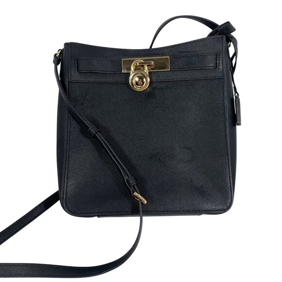 Michael Kors Black Hamilton Traveler Messenger Crossbody w/ Key And Lock - Picture 1 of 16